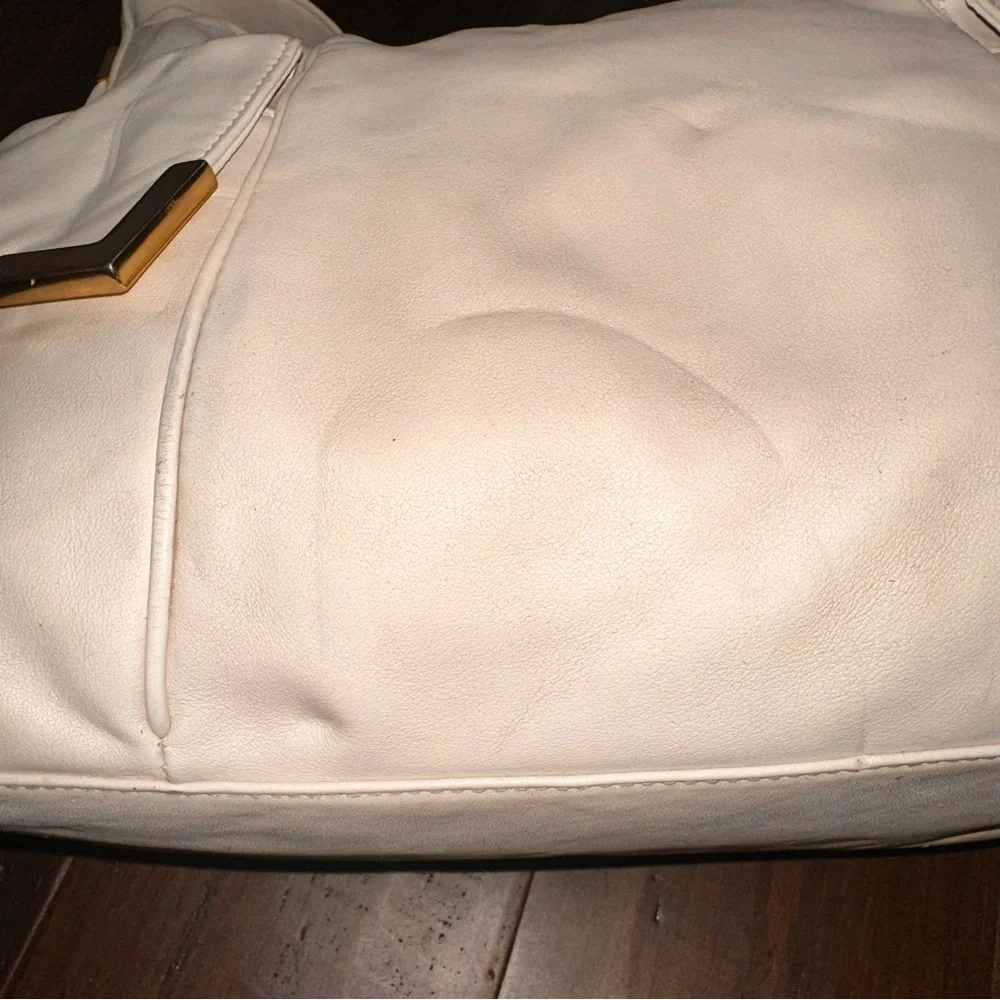 MICHAEL Michael Kors Beverly Hobo Satchel Genuine Leather Shoulder Bag Vanilla